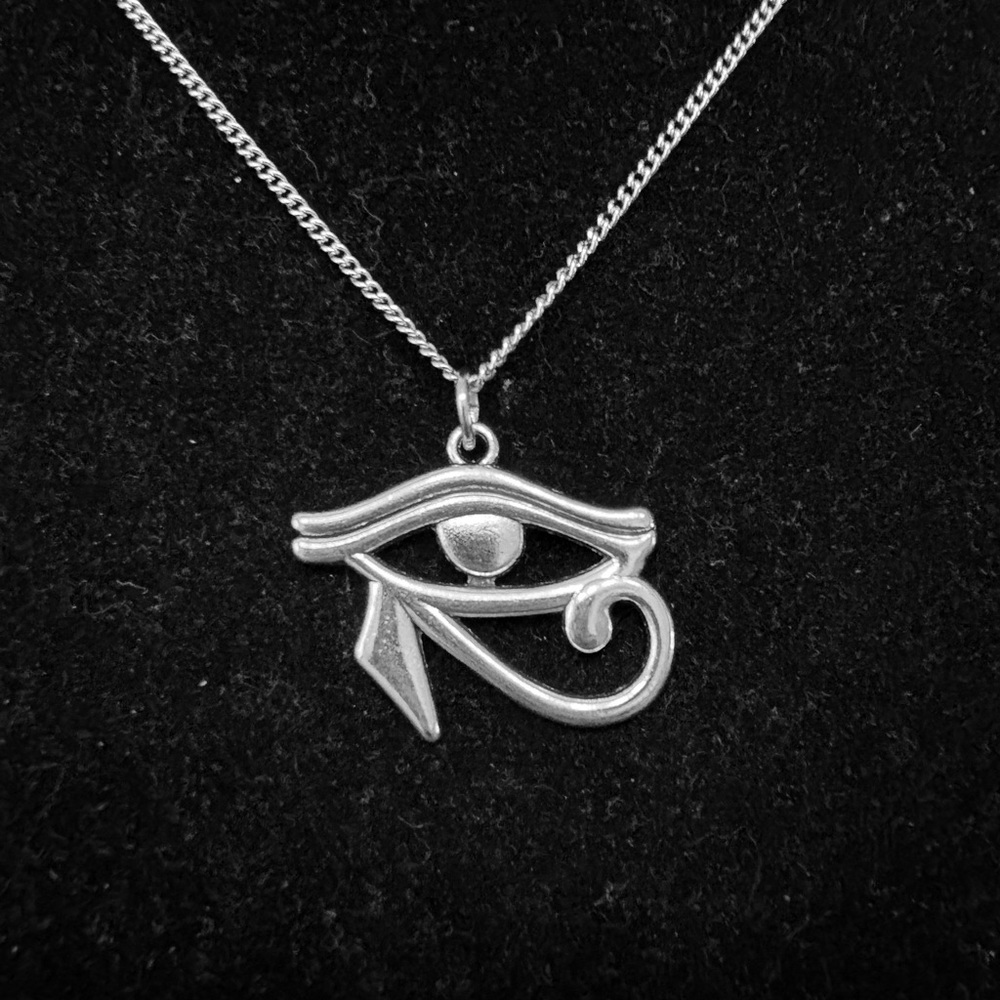 Silver Eye of Horus Pendant Necklace